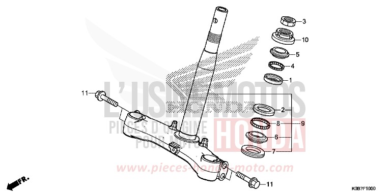 TIGE DE DIRECTION de Forza 300 PEARL NIGHTSTAR BLACK (NHA84) 2019